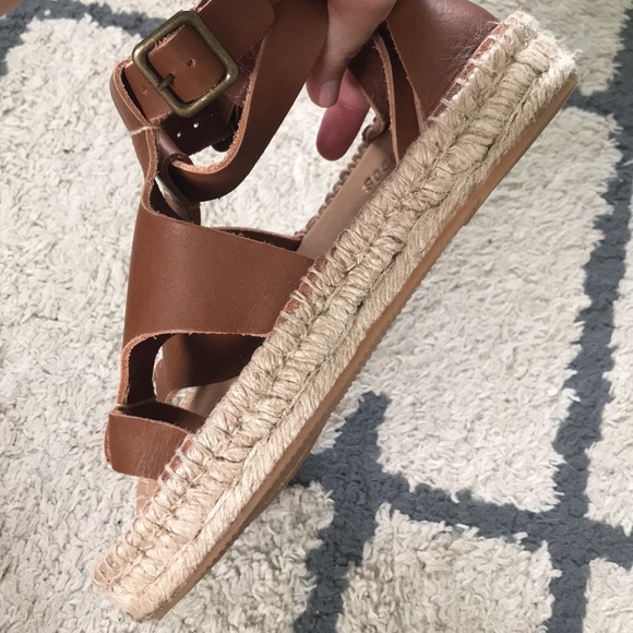 Soludos espadrille platform sandal tan leather size 7 - Picture 6 of 7